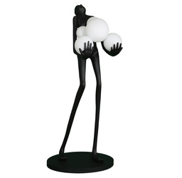 Lampa podłogowa WOMAN czarna 180 cm (F9312) - Step into Design