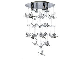 Lampa wisząca BIRDS (AZ2449 | MB-9090-CH - Azzardo) - żyrandol