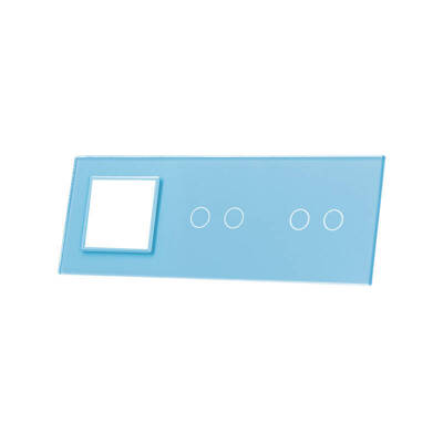 Niebieska ramka szklana LIVOLO z miejscem do dwóch podwójnych włączników dotykowych (7022G-69) LIVOLO