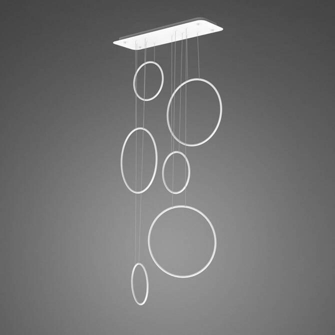 Altavola Design: Lampa wisząca Ledowe Okręgi No. 8 - 90 cm in 3k biała (LA076/P_90_in_3k_white) - ALTAVOLA DESIGN