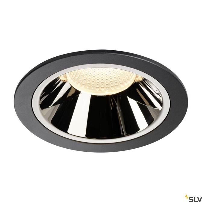 NUMINOS® DL XL, wewnętrzna oprawa sufitowa wpuszczana LED, czarna/chrom, 3000 K 55° (1004017) - SLV