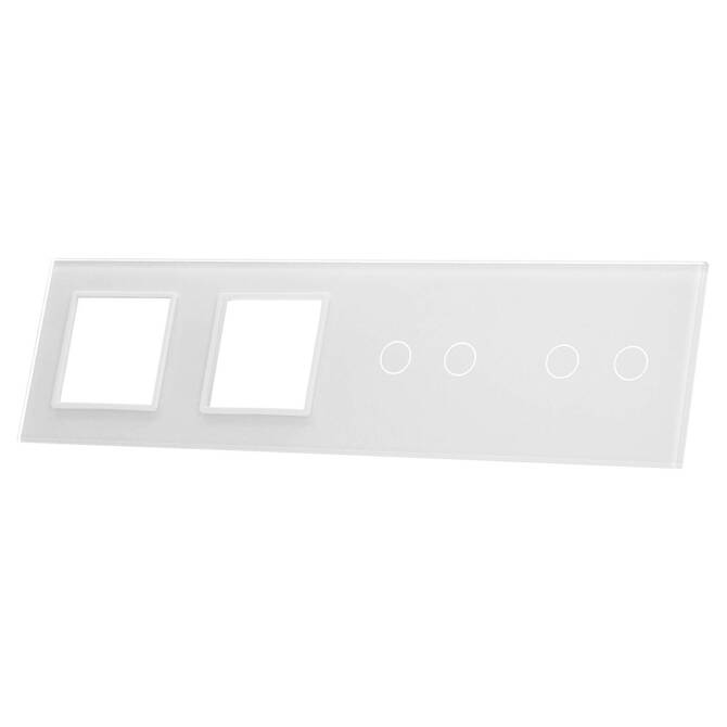 Poczwórny biały panel podwójne miejsce na gniazdo + dwa miejsca na wkład (7022GG-61) LIVOLO