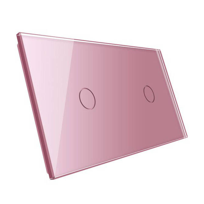 Podwójny panel szklany w kolorze Różowym (7011-67) LIVOLO