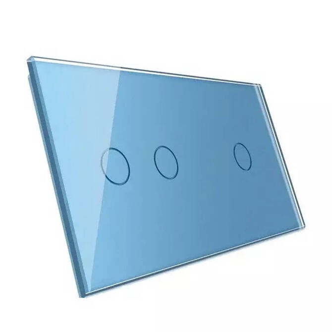 Podwójny panel szklany w kolorze niebieskim (7012-69) LIVOLO