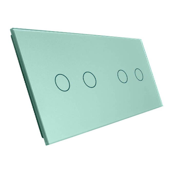 Podwójny panel szklany w kolorze zielonym (7022-68) LIVOLO
