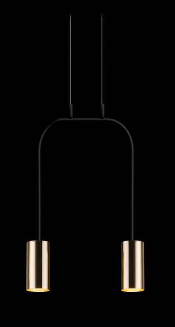 VAI LAMPA WISZĄCA KRÓTKA 2 PŁ. (black/gold) (8841) - Amplex